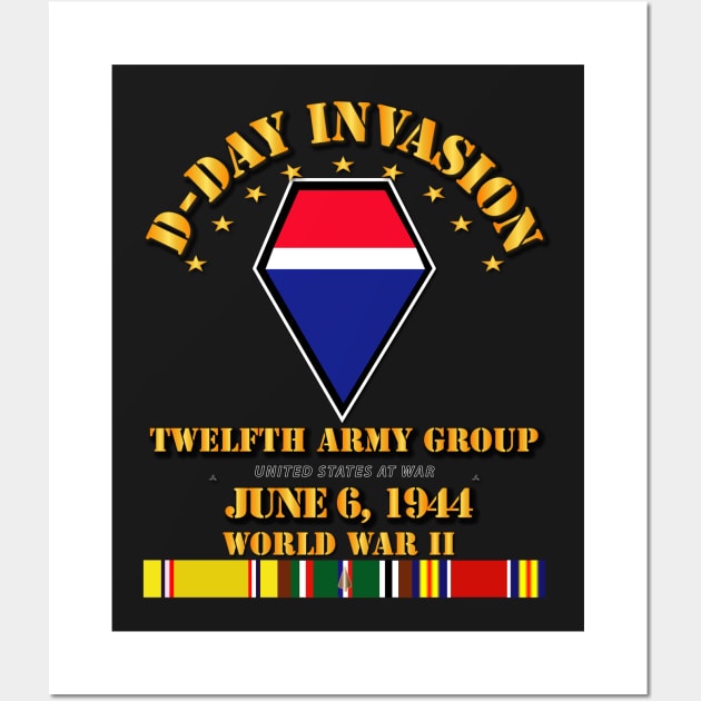 12th Army Group - D Day w Svc Ribbons Wall Art by twix123844